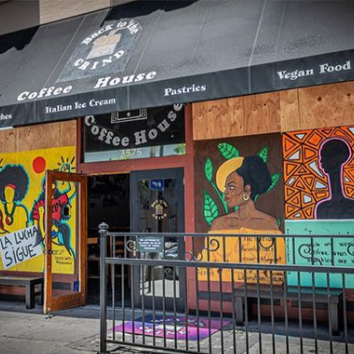 Back to the Grind is a Black-owned coffee shop and events space in Downtown Riverside. 